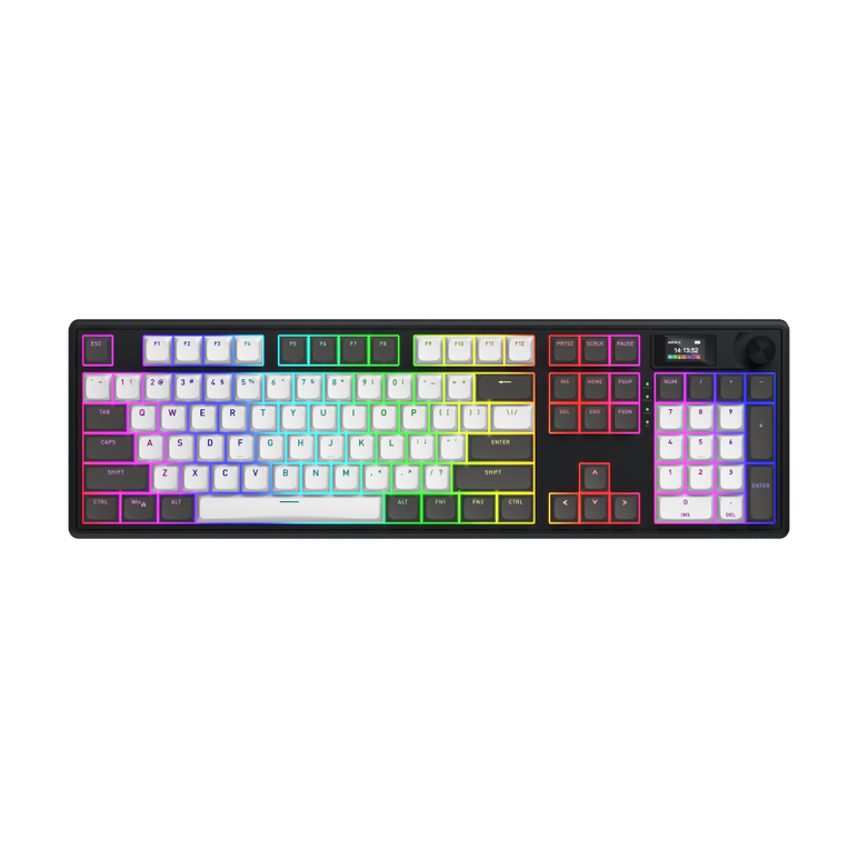 Tastatura wireless hator skyfall 100 pro, interfata 2.4ghz, bt5.3, usb, polling rate 1000hz, capacitate baterie 8000mah, switch hator aurum vanila silent linear, material tasta oma, buton de control multimedia, sistem de anulare a zgomotului integrat, alb,  Tastaturi | electropc.ro