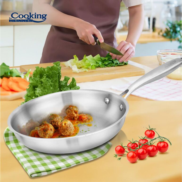 Tigaie inox 3 straturi 24x4 cm, atomic3, cooking by heinner,  Tigai si seturi | electropc.ro