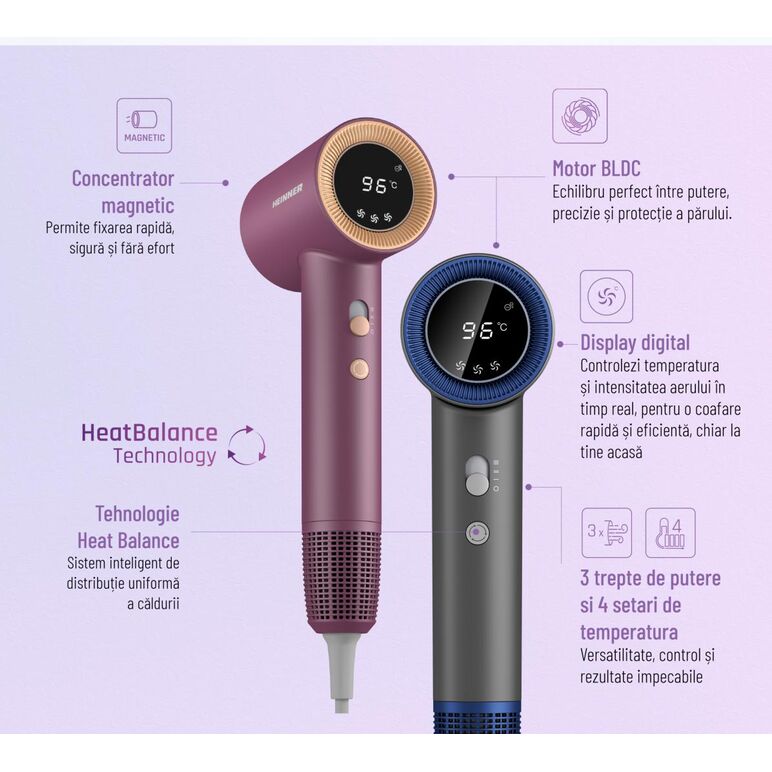 Uscator de par heinner hhd-h17dbldc-gy,  Uscatoare de par | electropc.ro