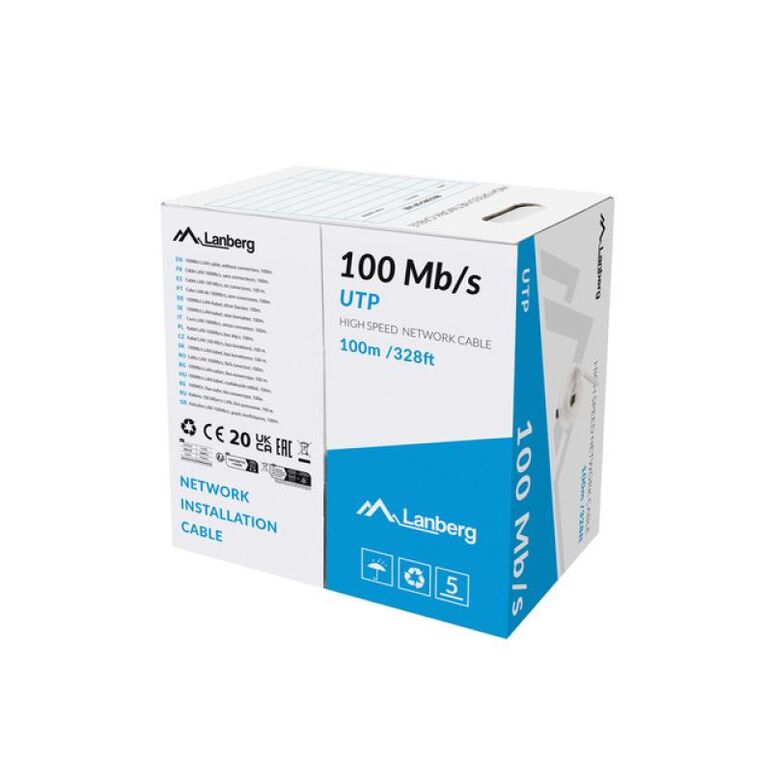 Cablu lan 100 mb/s 100 m solid cca gri,  Cabluri periferice | electropc.ro