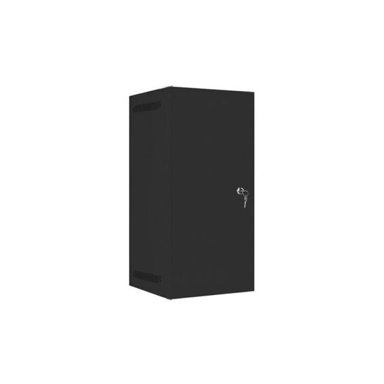Dulap rack 10" perete 12u / 280x310 pentru auto-asamblare, cu ușă metalică, negru  (flat pack),  Cabinete metalice | electropc.ro