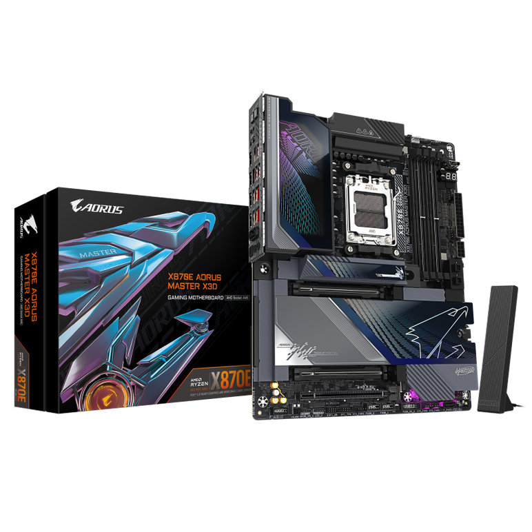 Gigabyte x870e aorus master x3d. processor manufacturer: amd, processor socket: socket am5, compatible processor series: amd ryzen 7000 series, amd ryzen 8000 series, amd ryzen 9000 series. supported memory types: ddr5-sdram, maximum internal memory: 256 ,  Placi de baza | electropc.ro