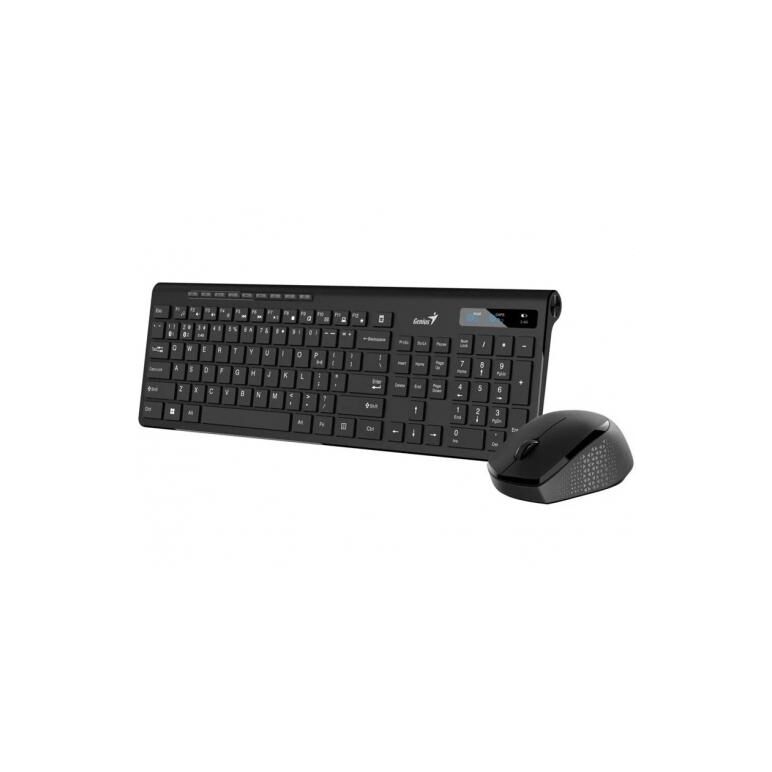 Kit wireless genius, tastatura wireless 104 taste (multimedia) + mouse wireless 1200dpi, 3 butoane, bt 5.3 + 2.4g, interfata usb, negru,  Kit mouse tastatura | electropc.ro