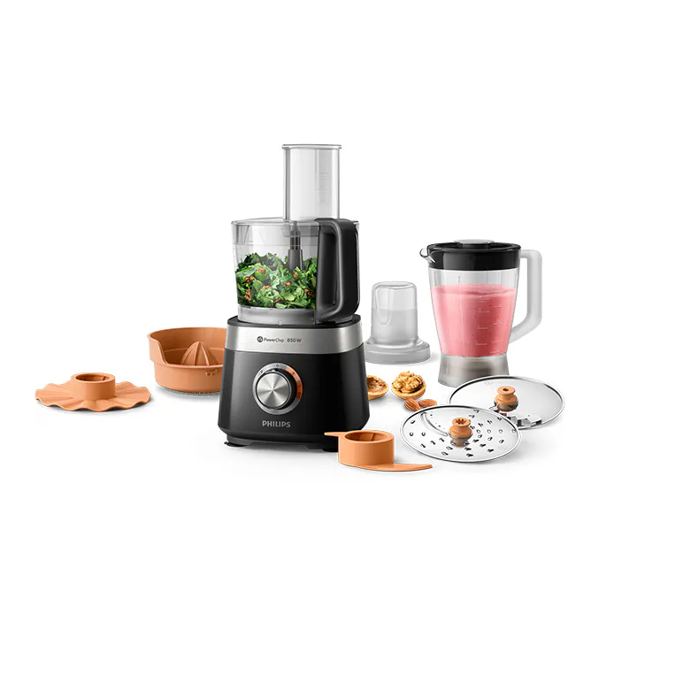 Robot de bucatarie philips viva collection hr7530/10, vas 2.1l, blender 1.5l, 850w, 2 trepte viteza, negru,  Roboti de bucatarie | electropc.ro