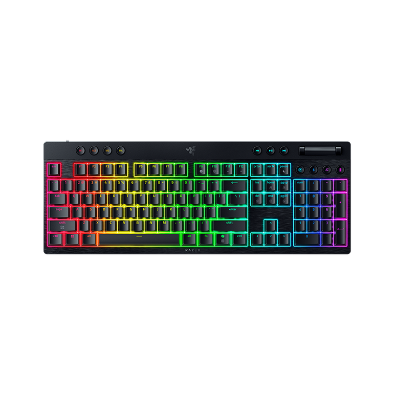 Tastatura mecanica wireless razer blackwidow v4 low profile hyperspeed, switch razer™ low-profile mechanical switches (yellow linear switch), 110 taste, iluminare razer™ chroma rgb, negru,  Tastaturi | electropc.ro