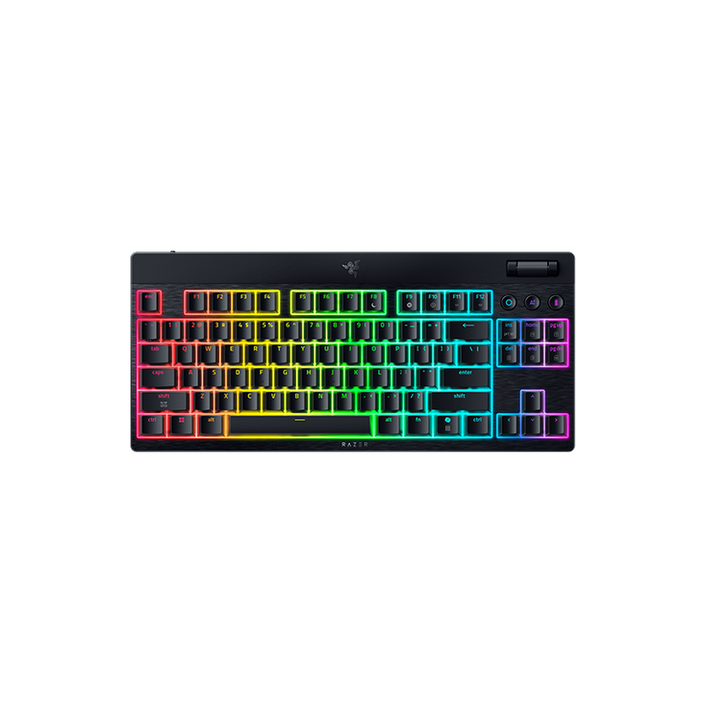 Tastatura mecanica wireless razer blackwidow v4 low profile hyperspeed tkl, switch razer™ low-profile mechanical switches (yellow linear switch), 110 taste, iluminare razer™ chroma rgb, negru,  Tastaturi | electropc.ro