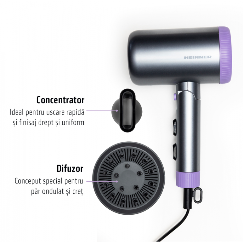Uscator de par heinner hhd-r20dc-gyv,  Uscatoare de par | electropc.ro