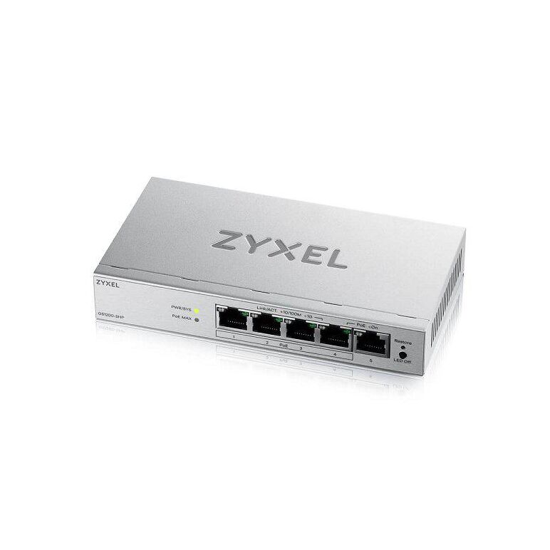 Zyxel gs1200-5hpv3 5-port gigabit poe web-managed switch,  Switch-uri | electropc.ro