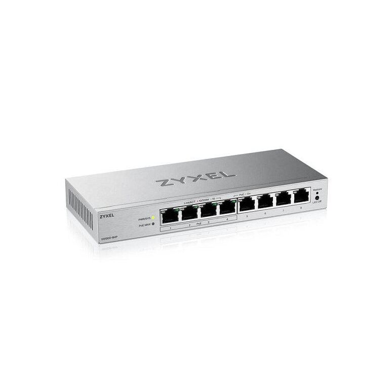 Zyxel gs1200-8hpv3 8p 8-port gigabit poe web-managed switch,  Switch-uri | electropc.ro