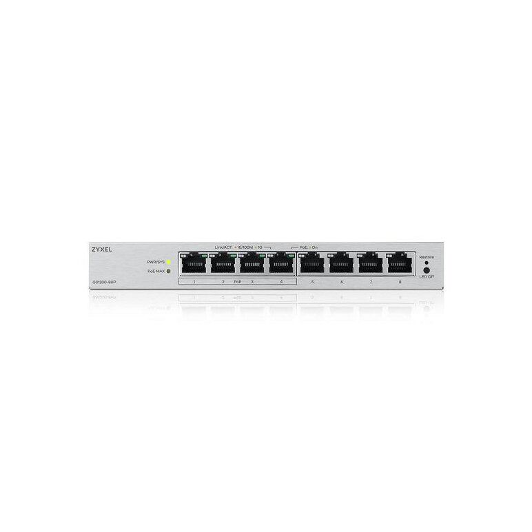 Zyxel gs1200-8hpv3 8p 8-port gigabit poe web-managed switch,  Switch-uri | electropc.ro