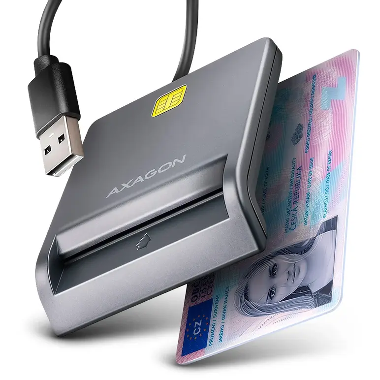 Cititor electronic AXAGON carti de identitate Smart Card FlatReader CRE-SM3T, USB 2.0,  Card reader | electropc.ro