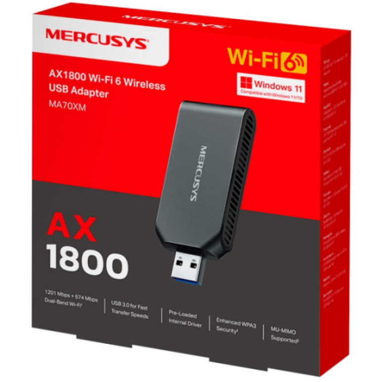 Ax1800 wi-fi 6 usb adapter speed: 574 mbps at 2.4 ghz + 1201 mbps at 5 ghz spec: internal antenna, usb 3.0 feature: mu-mimo, ofdma, beamforming, wpa3,  Routere Wireless | electropc.ro