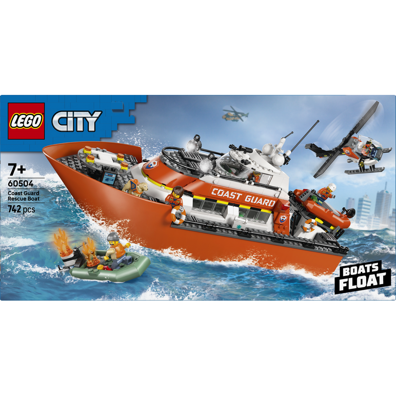 Barca de salvare si elicopter ale.pazei de coasta lego60504,  Seturi de constructie | electropc.ro