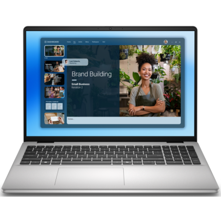 Laptop dell 16 dc16251, 16.0-inch laptop, 16:10 2k display (1920 x 1200), anti-glare, non-touch, 300 nits, wva/ips panel with comfortview, platinum silver chassis, intel core 7 150u processor (10 cores, up to 5.4 ghz), integrated intel graphics, nvidia ge,  Laptopuri | electropc.ro