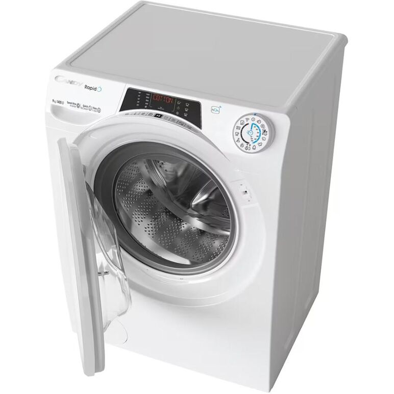 Masina de spalat candy ro 1496dwmt/1-s rapido, 9kg, 1400,  a, bpm, mps, 6d, wifi+bt, steam, white+white+white ring,  Masini de spalat rufe automate | electropc.ro