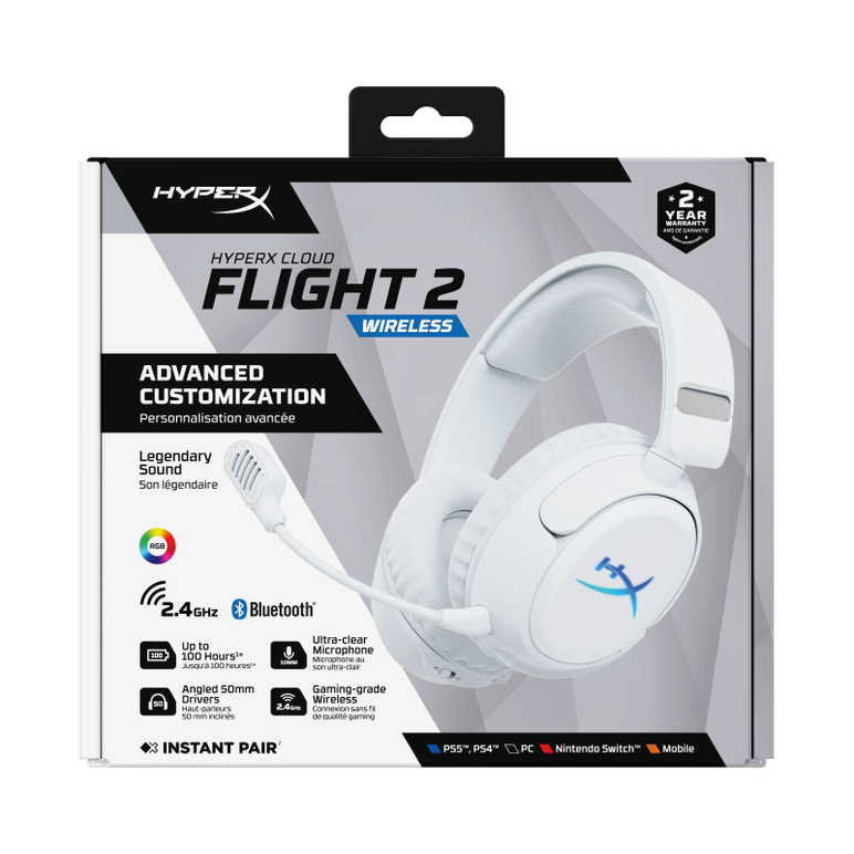 Hyperx cloud flight 2 wl wht gam hs,  Casti audio | electropc.ro
