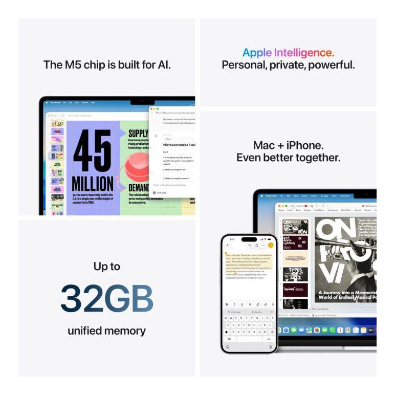 Macbook air 15.3" retina/apple m5 (cpu 10-core, gpu 10-core, neuralengine16-core)/16gb/512gb - sky blue - int kb (no adapter) - 2026,  Laptopuri | electropc.ro