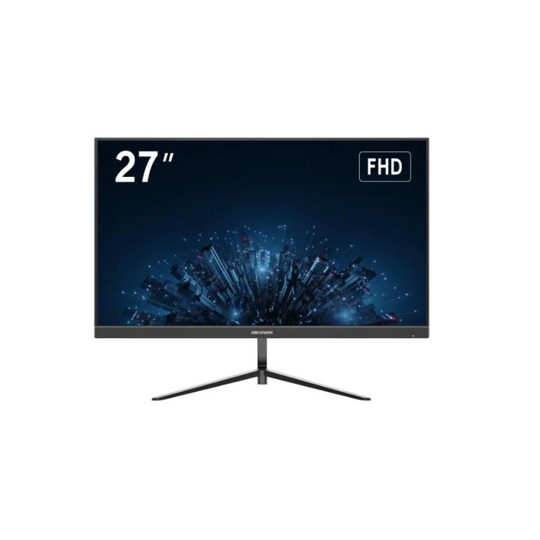 Monitor hikvision 27" ds-d5027f3-2p2s; e-led backlight, 8 bit lvds fhd; multiple inputs: hdmi1.4 ×1，vga×1，line-in × 1; difuzor incorporat; brightness: 300 cd/m2; contrast: 1300:1; response time: 14ms; working condition: 7*24h; vesa: 100 mm ×100 mm ( 4-m4 ,  Monitoare | electropc.ro