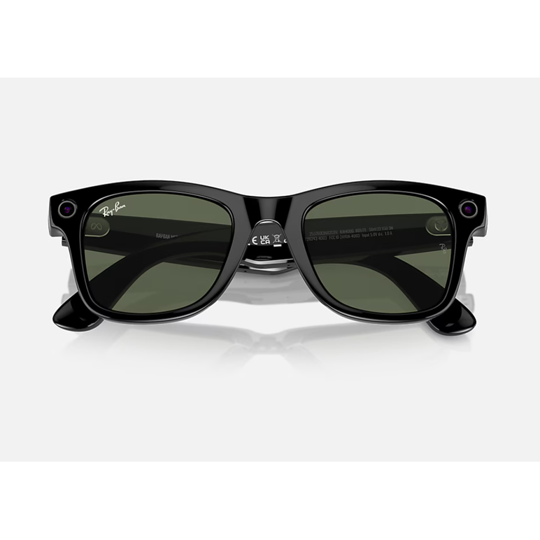 Ray-ban meta wayfarer ai glasses shiny black/g-15 green,  Gadgeturi | electropc.ro