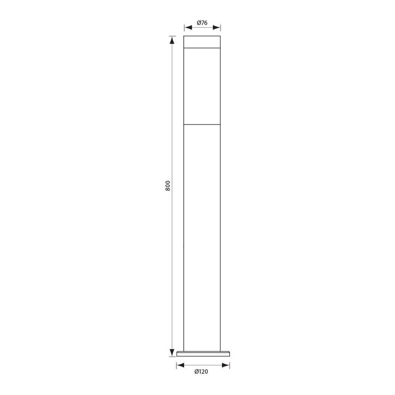 Stalp pentru iluminat exterior vivalux tokyo, e27, max. 1x60w, ip44, Ø76x800mm, nichel, bec neinclus,  Aplice de exterior | electropc.ro