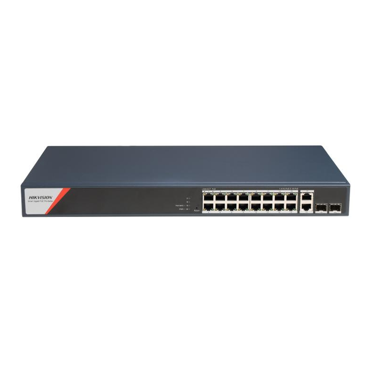 Switch poe hikvision ds-3e1520hp-si-16p2t2f: 16 x 10/100/1000 poe ports, 2 × 10/100/1000 mbps rj45, 8 porturi poe maxim 90w, buget poe 230w, tensiune alimentare: 100-240v~ 50/60hz 4 a, dimensiuni: 440 mm × 44 mm × 220.8 mm, greutate: 2.73kg, montare pe bi,  Switch-uri | electropc.ro