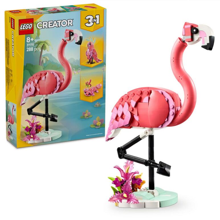 Animale salbatice: flamingo roz, lego 31170,  Seturi de constructie | electropc.ro