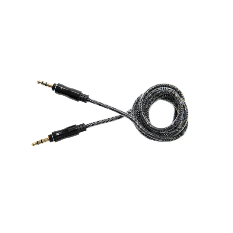 Cablu audio lemontti , conectivitate jack 3.5mm, lungime 1m, (impletitura textila, protectie metalica), negru,  Cabluri periferice | electropc.ro
