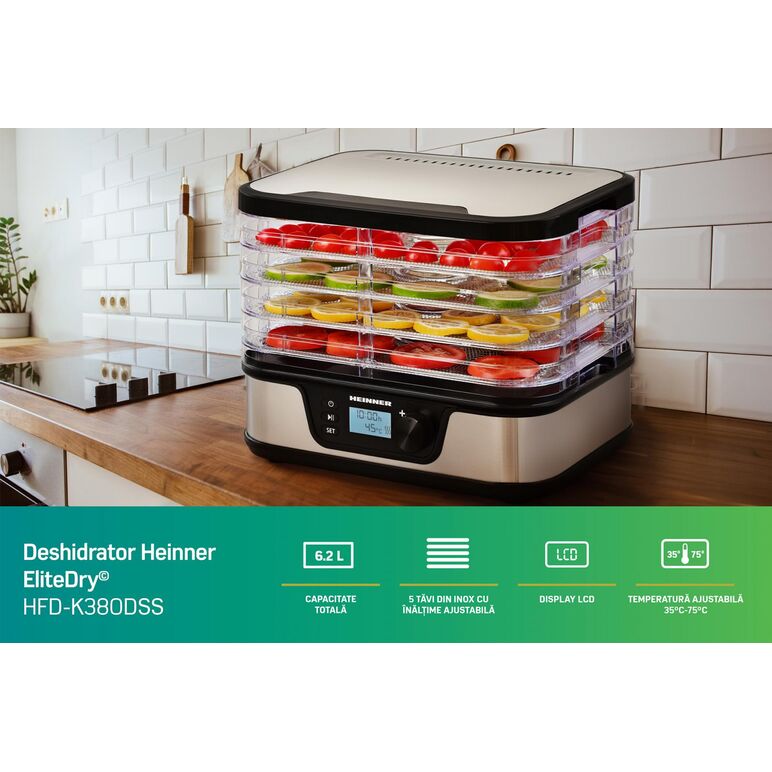 Deshidrator fructe si legume heinner elitedry hfd-k380dss,  Deshidratoare | electropc.ro