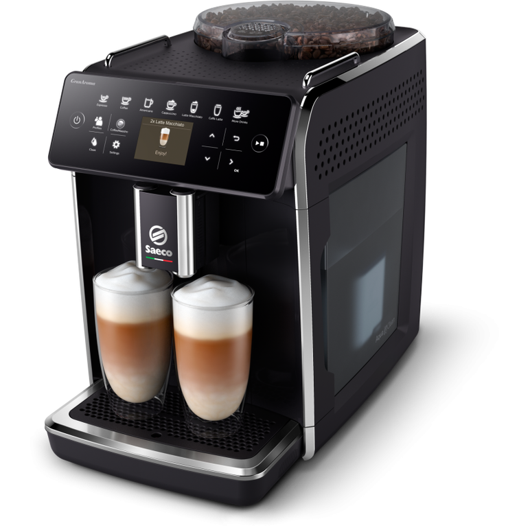 Espressor automat philips saeco granaroma sm6480/00, 1500w, 15bar, 1.8l, spumare automata, 14 bauturi, 3 presetari de gust, argintiu/negru,  Espressoare | electropc.ro
