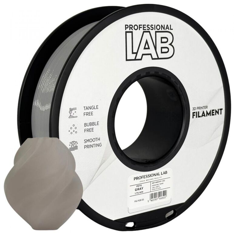 Filament 3d proffesional lab, diamentru 1.75mm, greutate: 1kg, culoare: gri, material: petg, temperatura: 220-240c.,  Accesorii imprimare 3D | electropc.ro