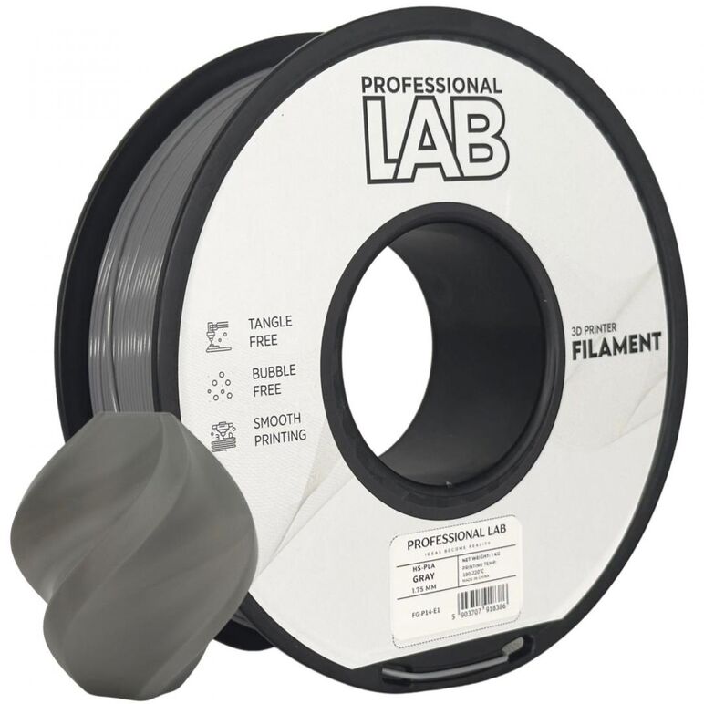 Filament 3d proffesional lab, diamentru 1.75mm, greutate: 1kg, culoare: gri, material: pla, temperatura: 180-240c.,  Accesorii imprimare 3D | electropc.ro