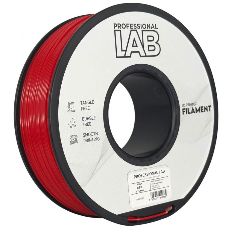 Filament 3d proffesional lab, diamentru 1.75mm, greutate: 1kg, culoare: rosu, material: abs+, temperatura: 220-250c.,  Accesorii imprimare 3D | electropc.ro