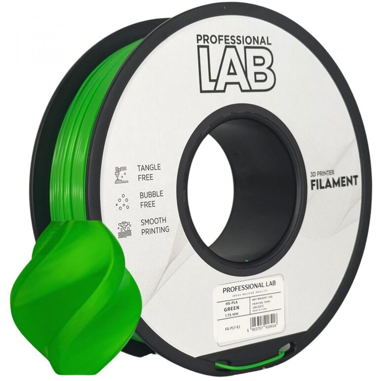 Filament 3d proffesional lab, diamentru 1.75mm, greutate: 1kg, culoare: verde, material: pla, temperatura: 180-240c.,  Accesorii imprimare 3D | electropc.ro