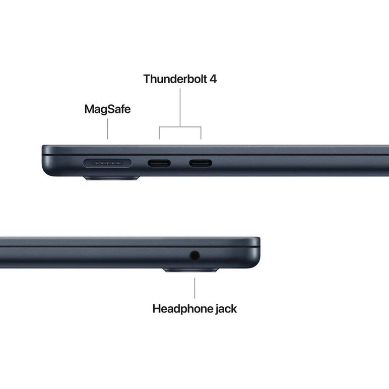 Macbook air 13.6" retina/apple m5 (cpu 10-core, gpu 10-core, neuralengine16-core)/24gb/512gb - midnight - int kb (no adapter) - 2026  (cto from mdhe4ro/a),  Laptopuri | electropc.ro