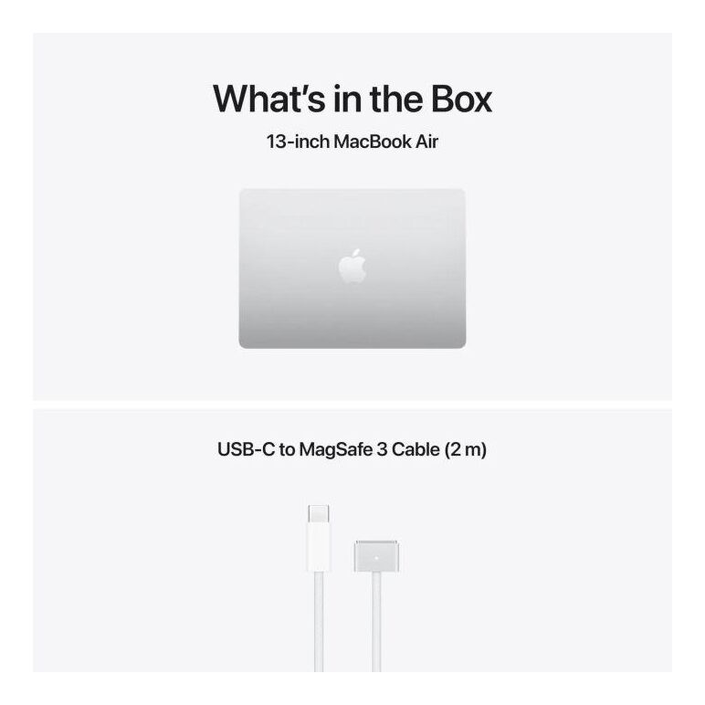 Macbook air 13.6" retina/apple m5 (cpu 10-core, gpu 8-core, neuralengine16-core)/16gb/512gb - silver - int kb (no adapter) - 2026,  Laptopuri | electropc.ro