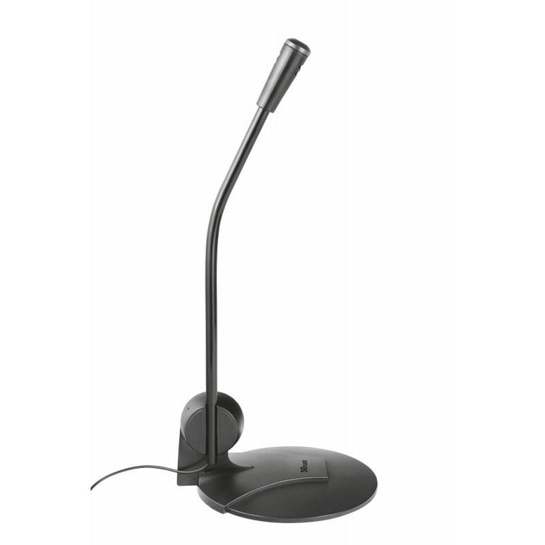Microfon de birou trust primo slim, omnidirectional, lungime cablu 180 cm, frecventa raspuns 100 hz, 12.000 hz, negru,  Microfoane | electropc.ro