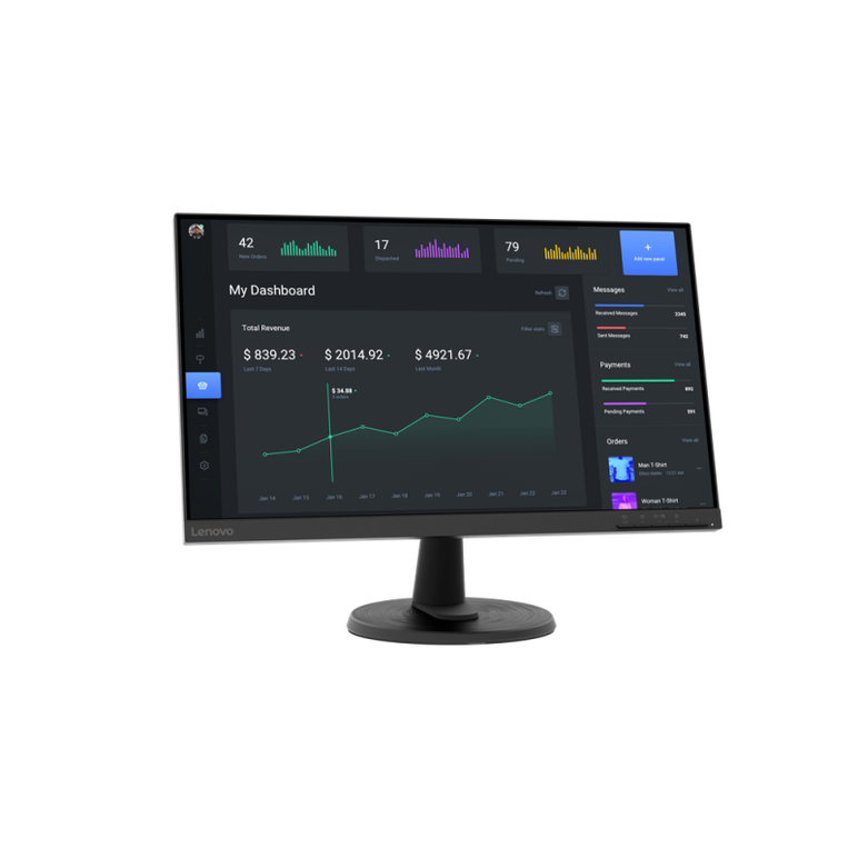 Monitor lenovo c24-40 monitor; 23.8"va, fhd (1920x1080), 16:9, brightness: 250 cd/m², contrast ratio: 3000:1, response time: 7ms (level 1) / 6ms (level 2) / 5ms (level 3) / 4ms (level 4) / 19ms (off mode), dot / pixel per inch: 92 dpi, color gamut: 72% nt,  Monitoare LED | electropc.ro