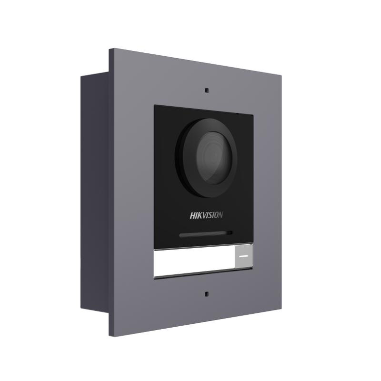Post exterior modular videointerfon ip hikvision ds-kd8003-ime1(b)/fl, montaj ingropat, 1 buton, 2000 de utilizatori, autentificare prin card, ip65, alimentare: 12 vdc, 500 ma, ieee 802.3af, poe, dimensiuni: 99.76 mm × 98 mm × 42.04 mm, greutate: 0.375kg,,  Video | electropc.ro