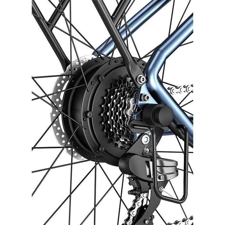 Bicicleta electrica ulzomo metro 26 e-bike, 250w, 36v 17ah, autonomie 100km, viteza maxima 25km/h, blue, 26'',  Biciclete | electropc.ro