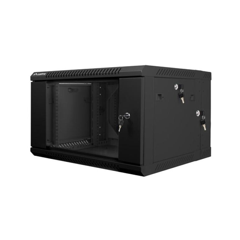 Dulap rack 19" perete secțiune dublă 6u / 600x600 (flat pack) negru,  Cabinete metalice | electropc.ro