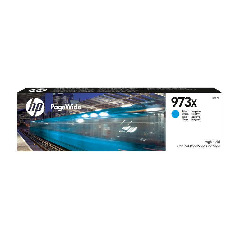 Hp 973x high yield cyan original pagewide cartridge. colour ink type: pigment-based ink, cartridge capacity: high (xl) yield, colour  ink page yield: 7000 pages, colour ink volume: 86 ml, printing colours: cyan, quantity per pack: 1 pc(s),  Cartuse cerneala | electropc.ro