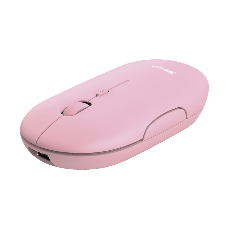 Mouse trust puck, rechargeable bluetooth, roz,  Mouse | electropc.ro
