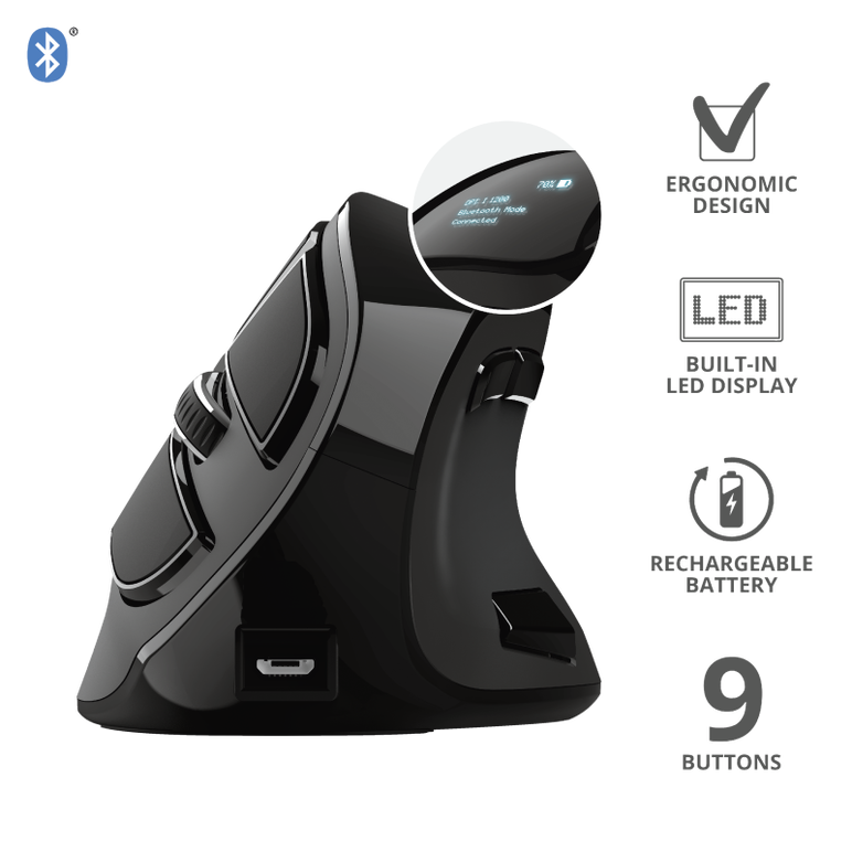 Mouse trust voxx, rechargeable ergonomic wireless, negru,  Mouse | electropc.ro