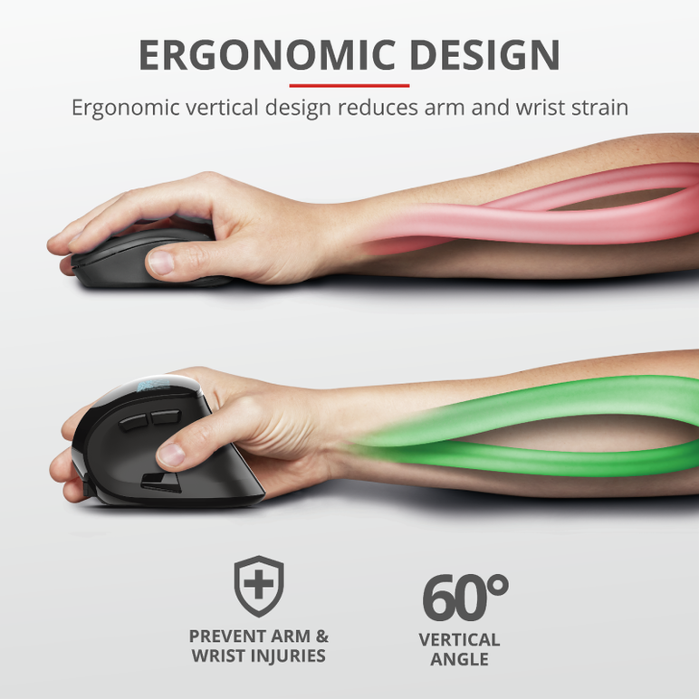 Mouse trust voxx, rechargeable ergonomic wireless, negru,  Mouse | electropc.ro