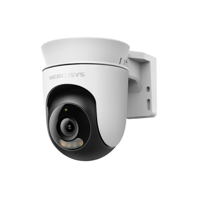 Outdoor pan/tilt security wi-fi camera spec: 2k resolution (2304*1296), pan and tilt (360° horizontal), built- in microphone and speaker, color night vision, 2.4ghz wi-fi feature: mercusys app, pan/tilt, smart detection and notification (motion & person),,  Camere supraveghere IP | electropc.ro