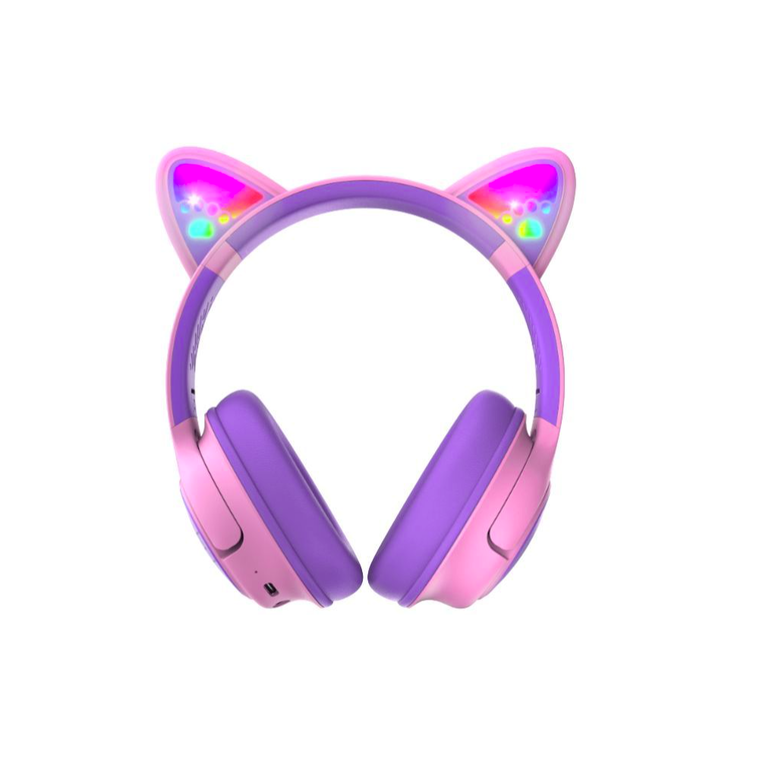 Powerlocus casti pentru copii, wireless, bobo cat ears, purple/pink,  Casti audio | electropc.ro