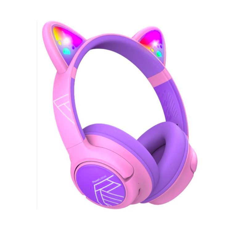 Powerlocus casti pentru copii, wireless, bobo cat ears, purple/pink,  Casti audio | electropc.ro