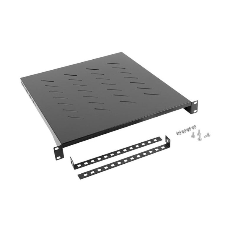 Poliță fixă 19" 1u / 483x500 mm,  max. 25 kg, negru,  Accesorii | electropc.ro