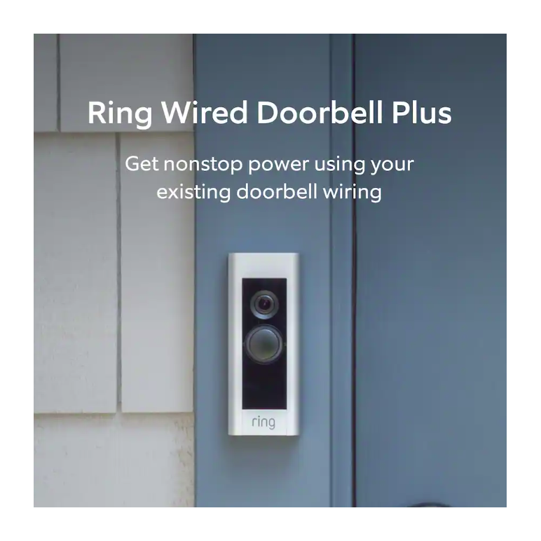 Sonerie inteligentă ring, alexa, video hd, microfon și difuzor integrate, argintie, cu fir,  Video | electropc.ro