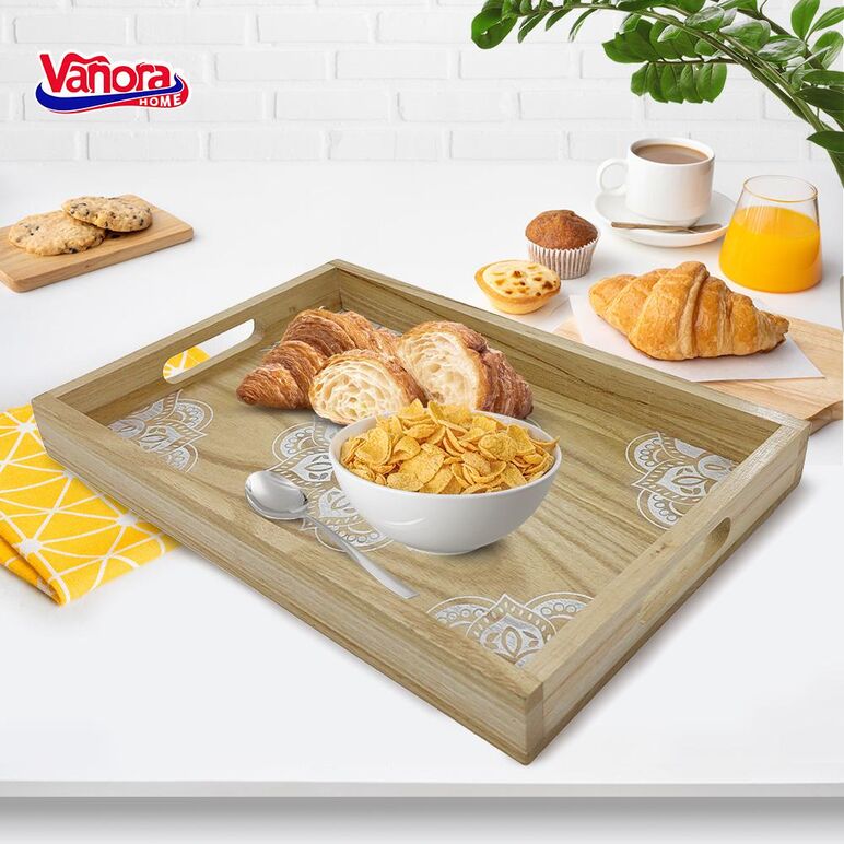 TavĂ din lemn pentru servire cu model mandala, vanora home,  Accesorii servire | electropc.ro